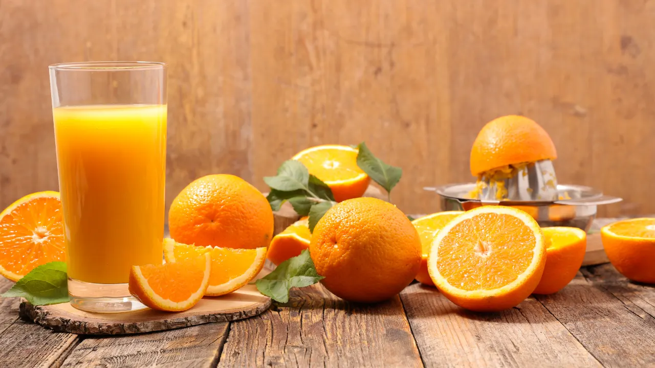 Benefícios do suco de laranja.