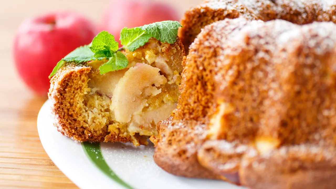 Receita de bolo de maçã.